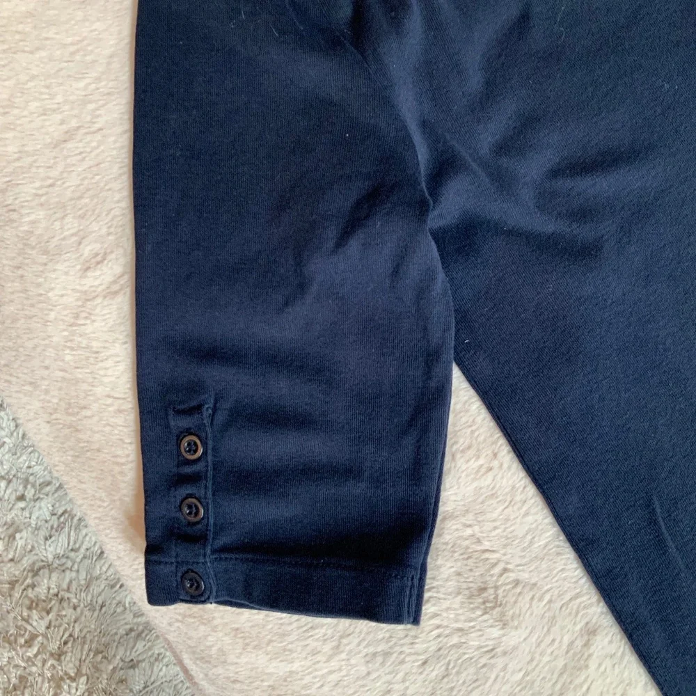 JCrew Blue M Perfect Fit Short Sleeve T Cottagecore Minimalist Monochrome Scandi